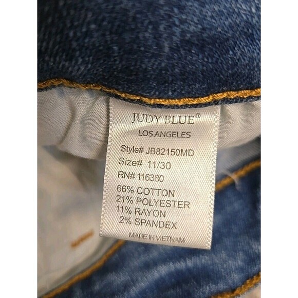 Judy Blue Skinny Fit High Rise Jeans Distressed Stretch Blue Women’s Size 11/30 - Picture 5 of 9